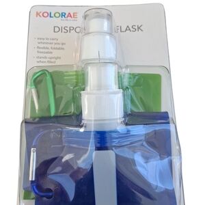Disposable White and Blue Flask with Clip